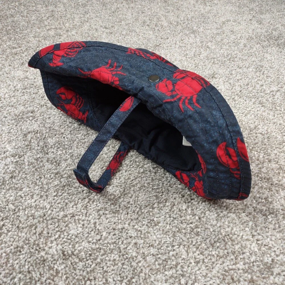 Gymboree Hat 12-24 Month Lobster Reversible Sun Bucket Adjustable Chin Strap